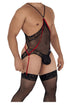 CandyMan 99585X Mesh-Lace Bodysuit Color Black